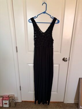 Black Crochet Maxi Dress - Classic Women's Summer Dress